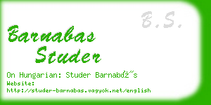 barnabas studer business card